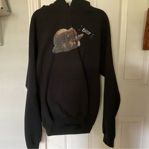 black sweatshirt
